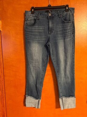 1822 Dark Blue Cropped Ankle Jeans